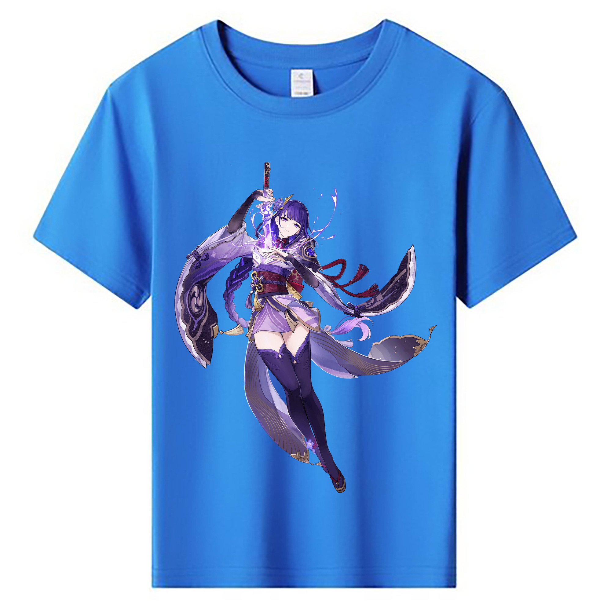 げんし神 雷電将軍 らいでんしょうぐん genshin Raiden Shogun 綿100％キッズTシャツ（フロントプリント）